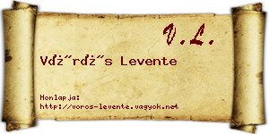 Vörös Levente névjegykártya